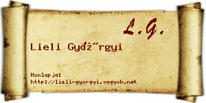 Lieli Györgyi névjegykártya