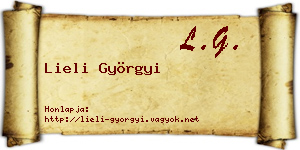 Lieli Györgyi névjegykártya